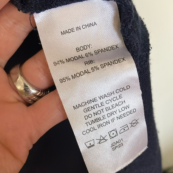 Quince Navy Open Front Cardigan - Picture 5 of 6